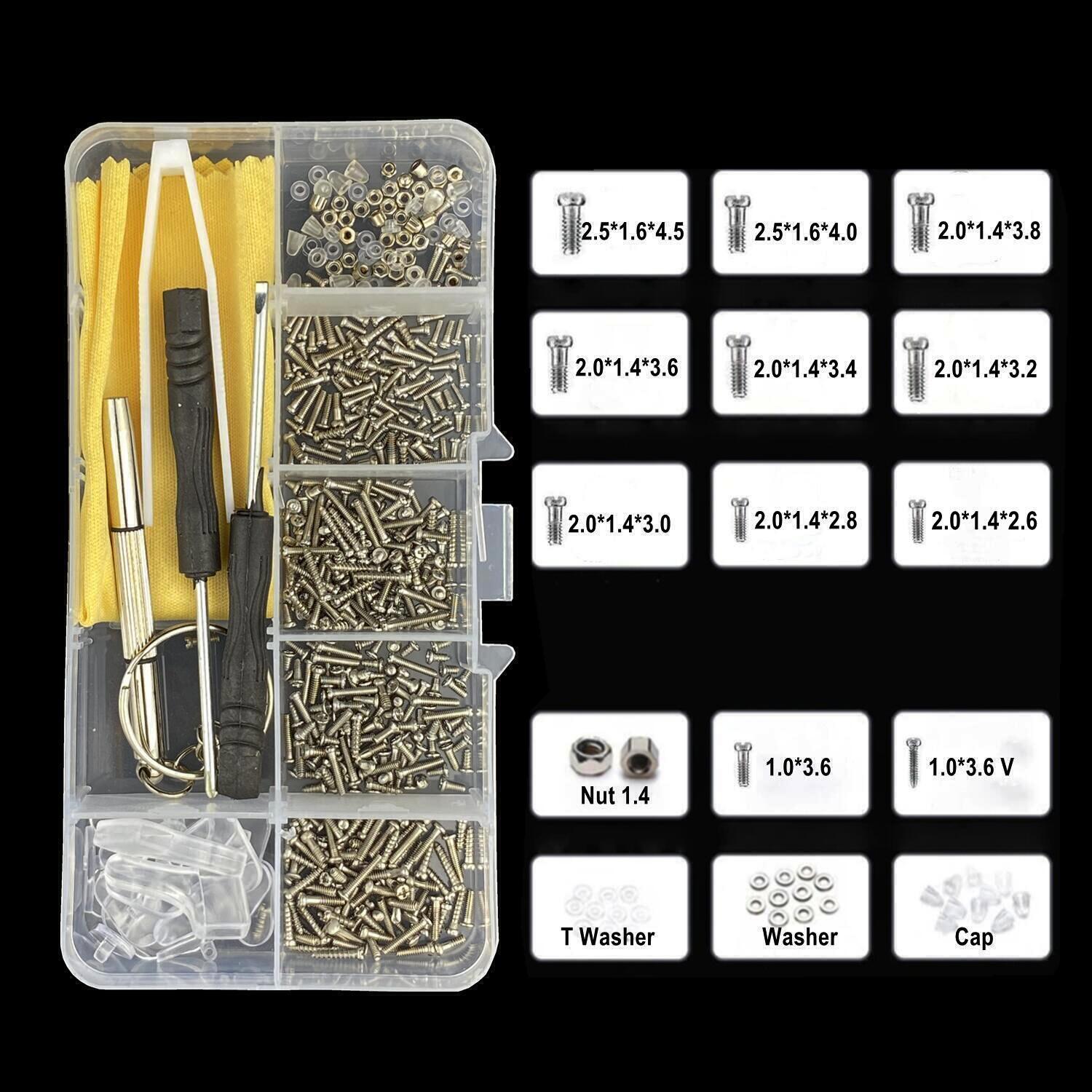 Nuts Mix - 500 Stuks Brillen Zonnebril Reparatie Tool