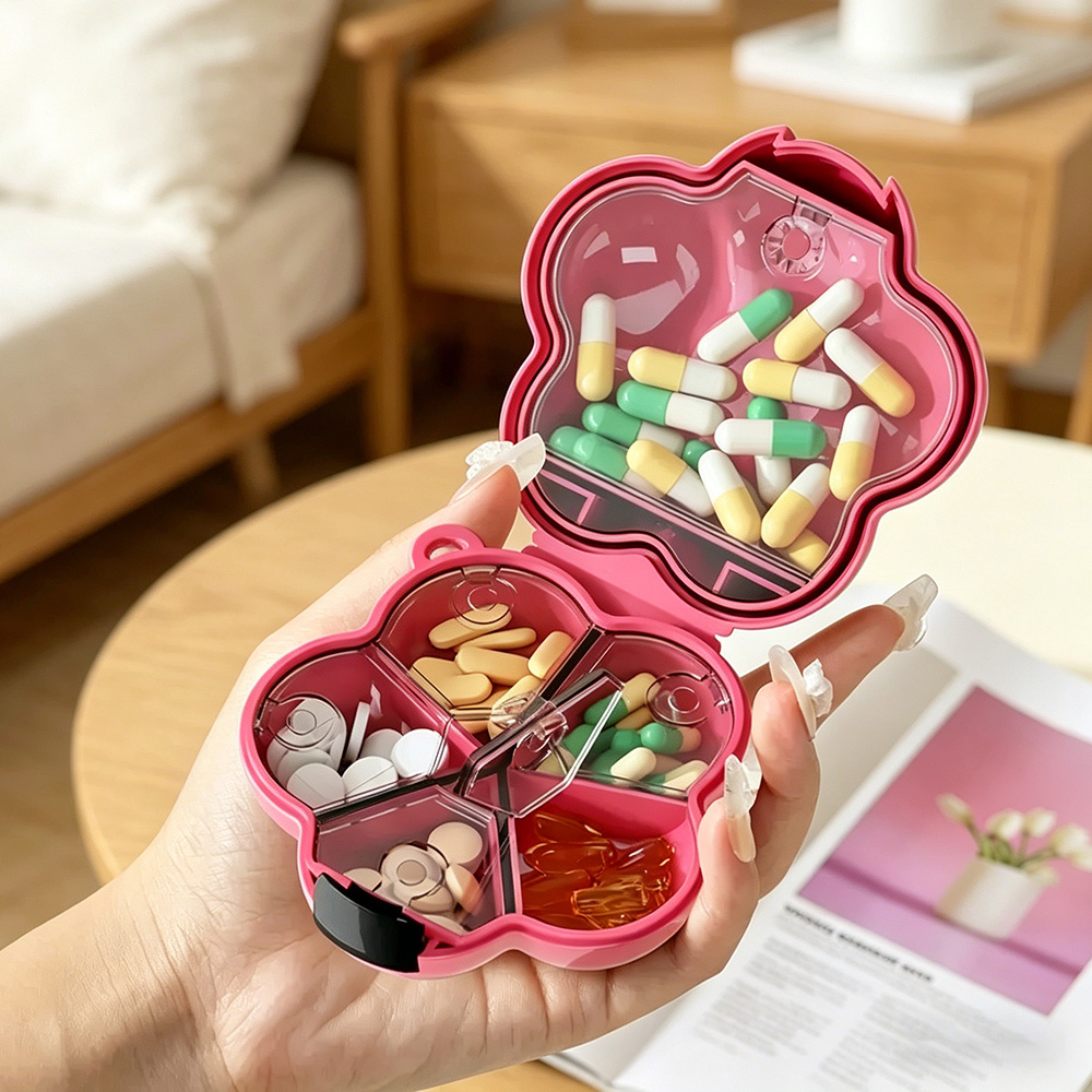 Seaweed Snack - Dopamine Floral Mini Pillendoosje Draagbaar, lichtdicht,