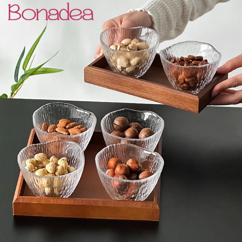 Dried Fruit - Helderglazen bekers Verdeelde notenbak Gedroogd fruitschaal