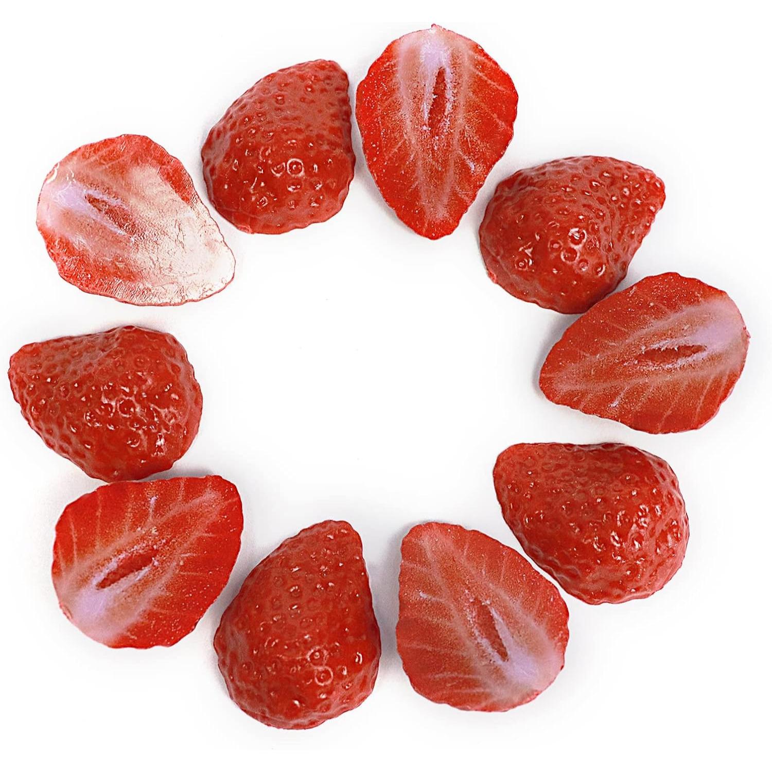 Chocolate Snack - Kunstmatige aardbeienblaadjes, fruitdecoraties, feest, tafel- en